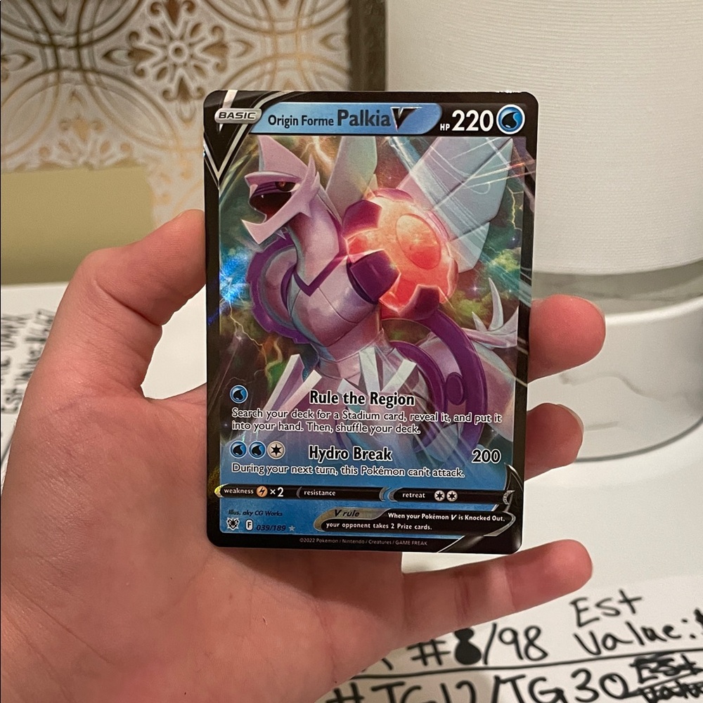 Pokemon Trading Card - Palkia V with Purple and Blue